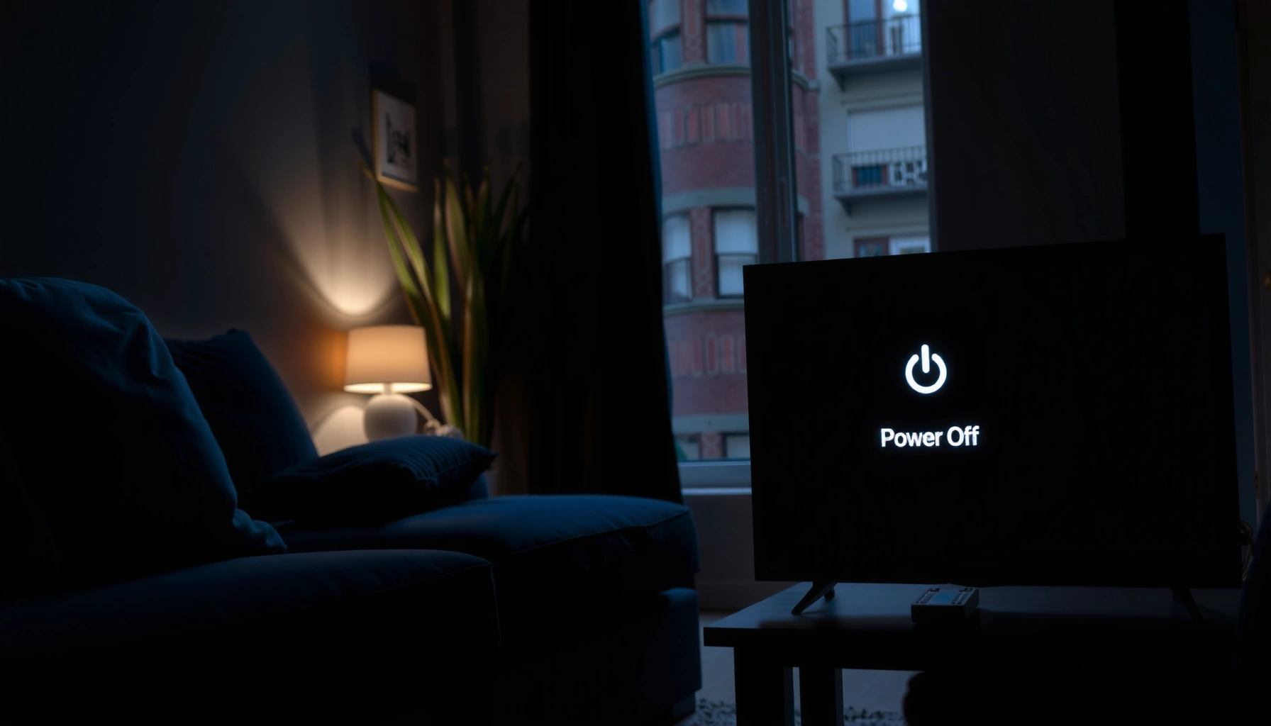 A smart TV displaying a troubleshooting screen for power issues and automatic shutdowns