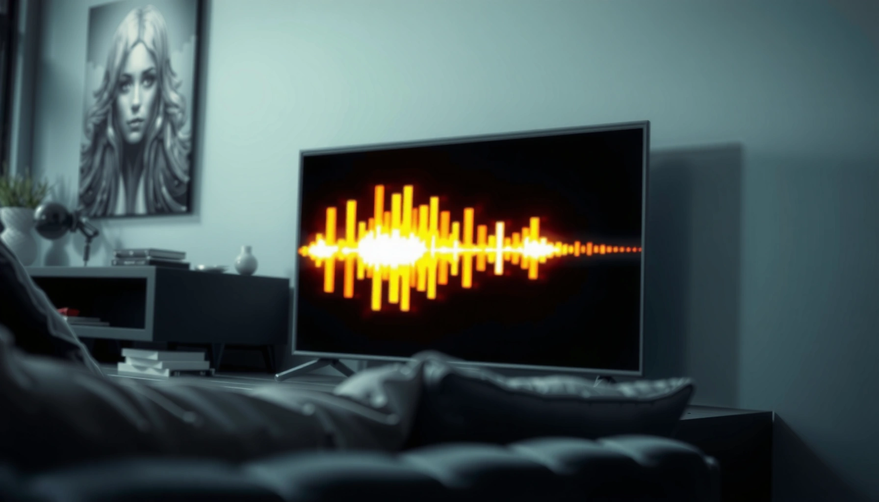 Smart TV displaying fluctuating volume levels, highlighting the problem of volume going up and down by itself.