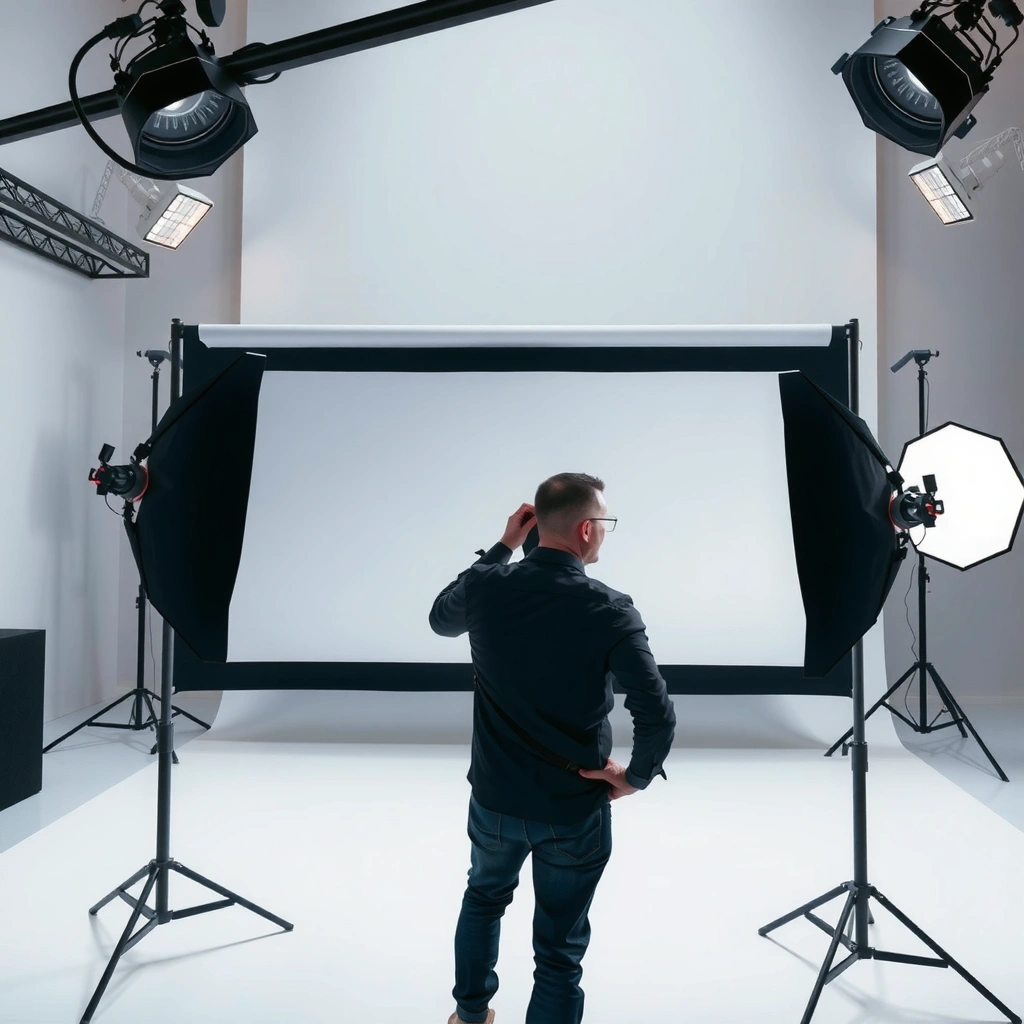 A wrinkle-free projector screen being assembled for optimal viewing experience.