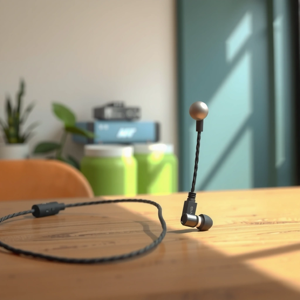 Illustration comparing sound quality and latency of wired and wireless earbuds.