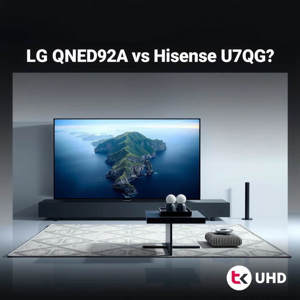Comparison of brightness, contrast, and clarity in LG QNED92A and Hisense U7QG TVs