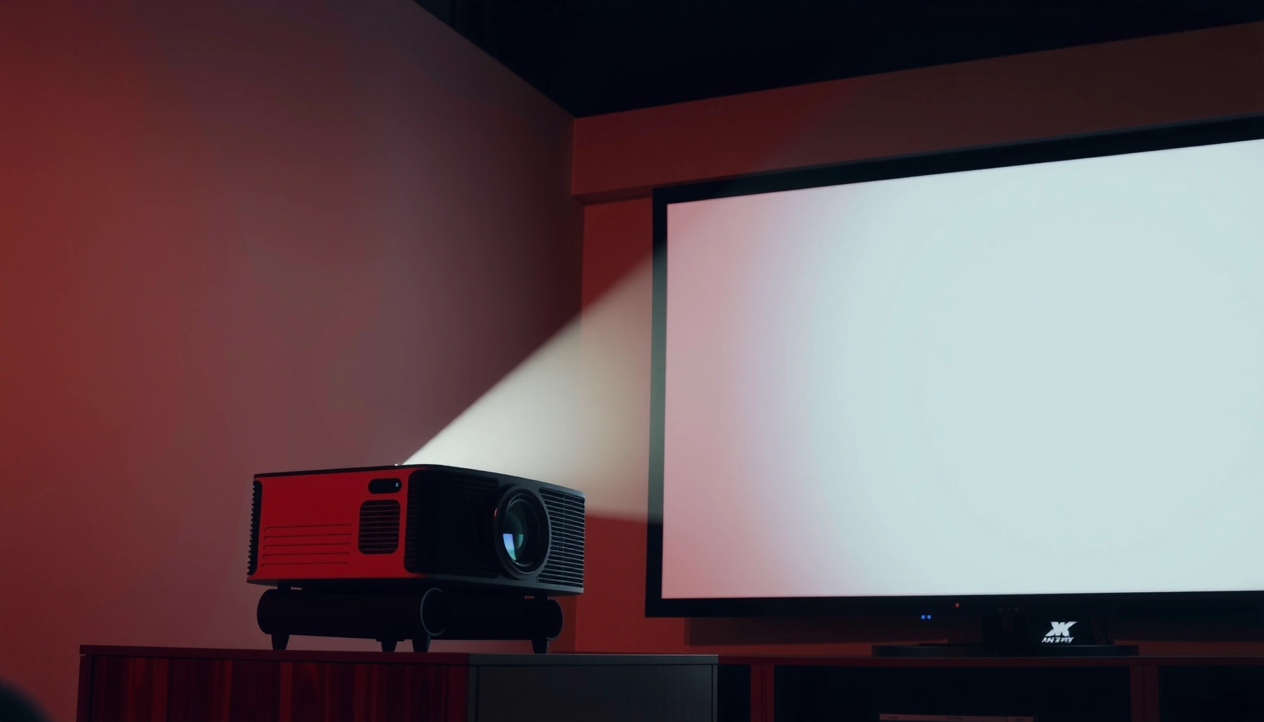 Projector displaying brightness levels measured in ANSI lumens for optimal viewing.