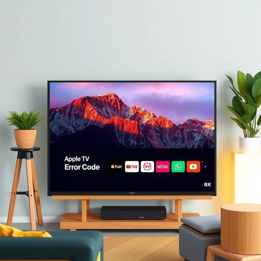 An infographic explaining common Apple TV error codes and their meanings for smart TVs.