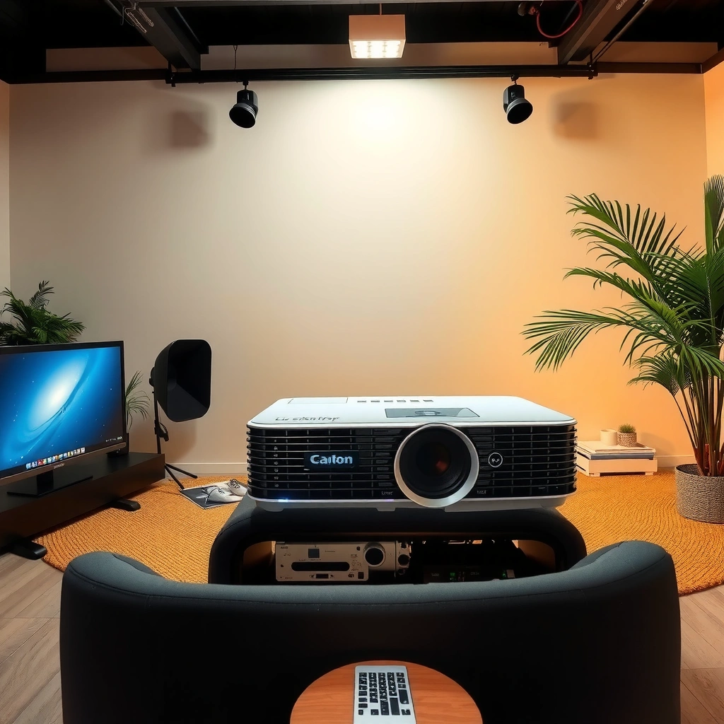 Infographic explaining lumens and ambient light for daylight projectors