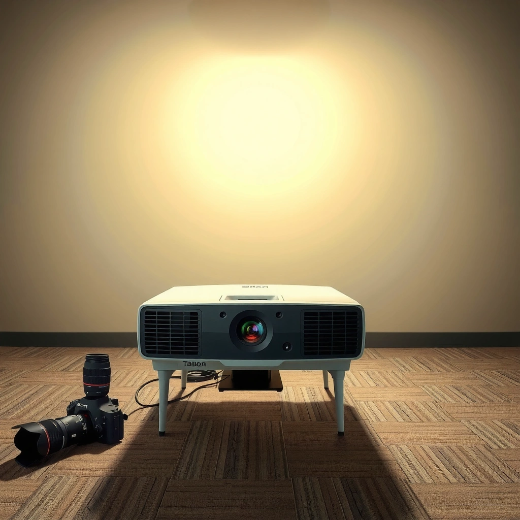 Image illustrating lens shift adjustment for projector placement off-center