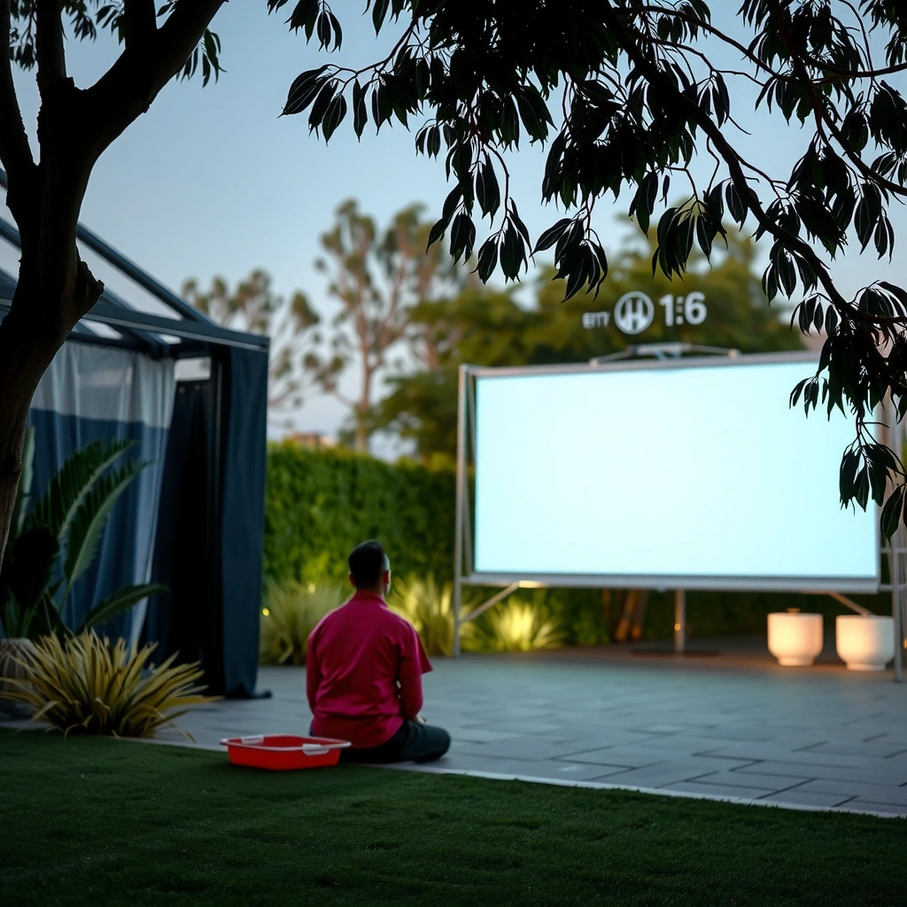 Illustration explaining how lumens control brightness for outdoor projectors.