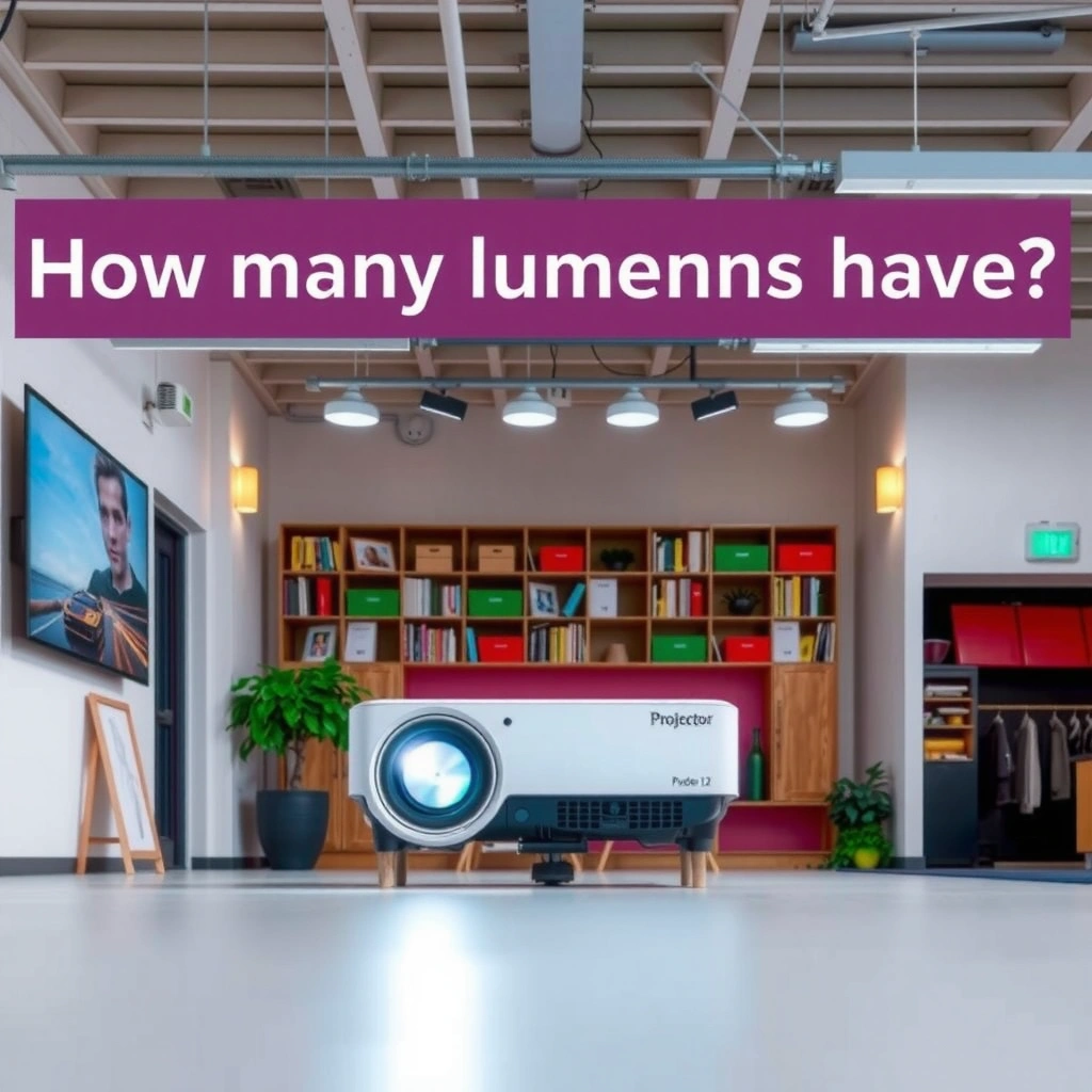 Illustration explaining lumens and their importance for projectors in different room settings