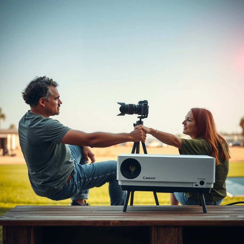 A comparison of projector brightness levels and ambient light conditions for outdoor use.