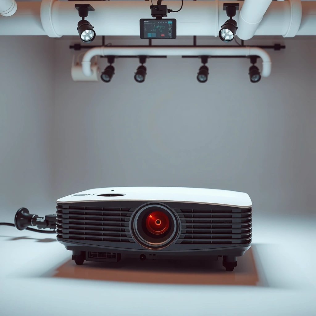 Illustration explaining how lumens affect projector brightness and image quality.