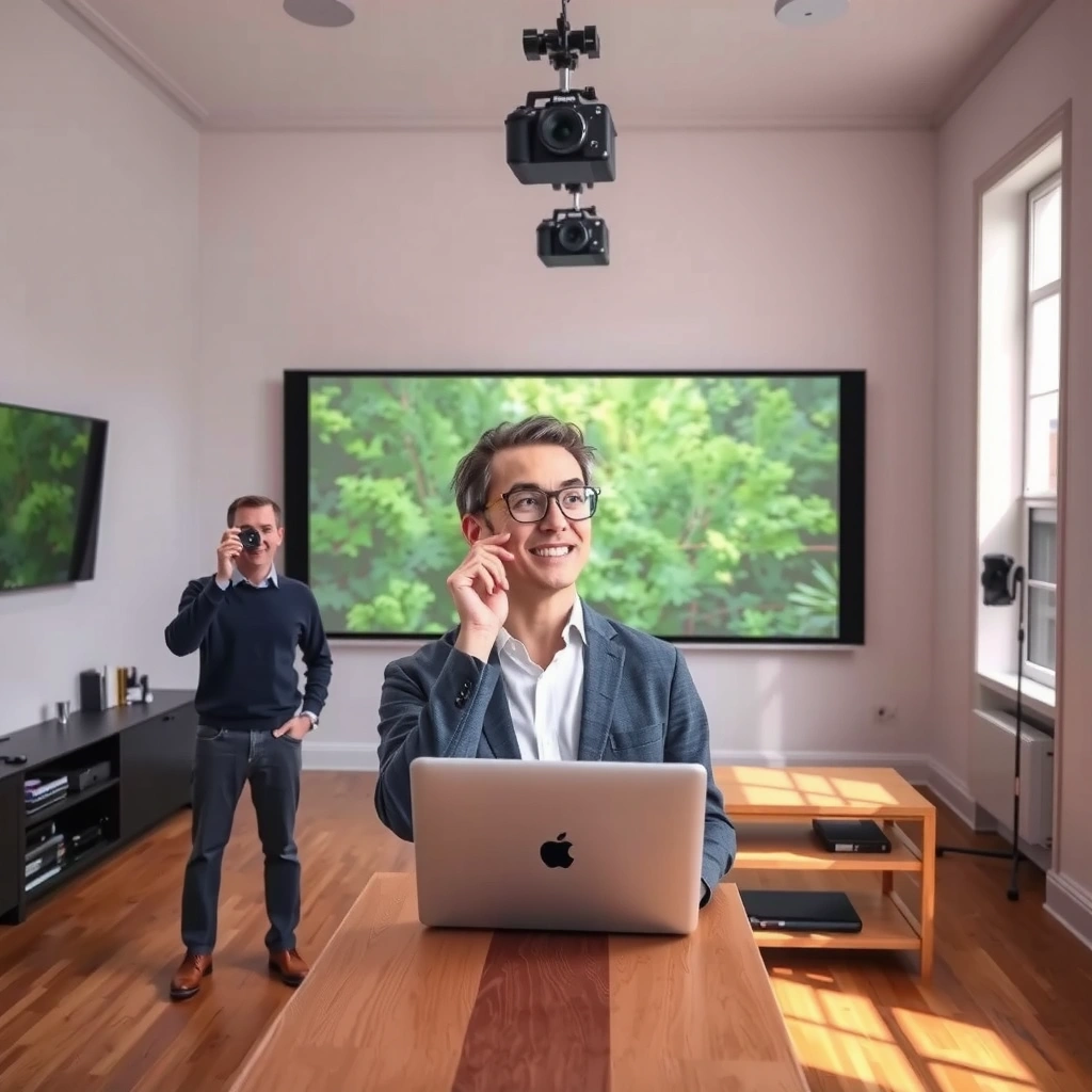A well-lit room showing how ambient light affects projector lumens for optimal viewing.