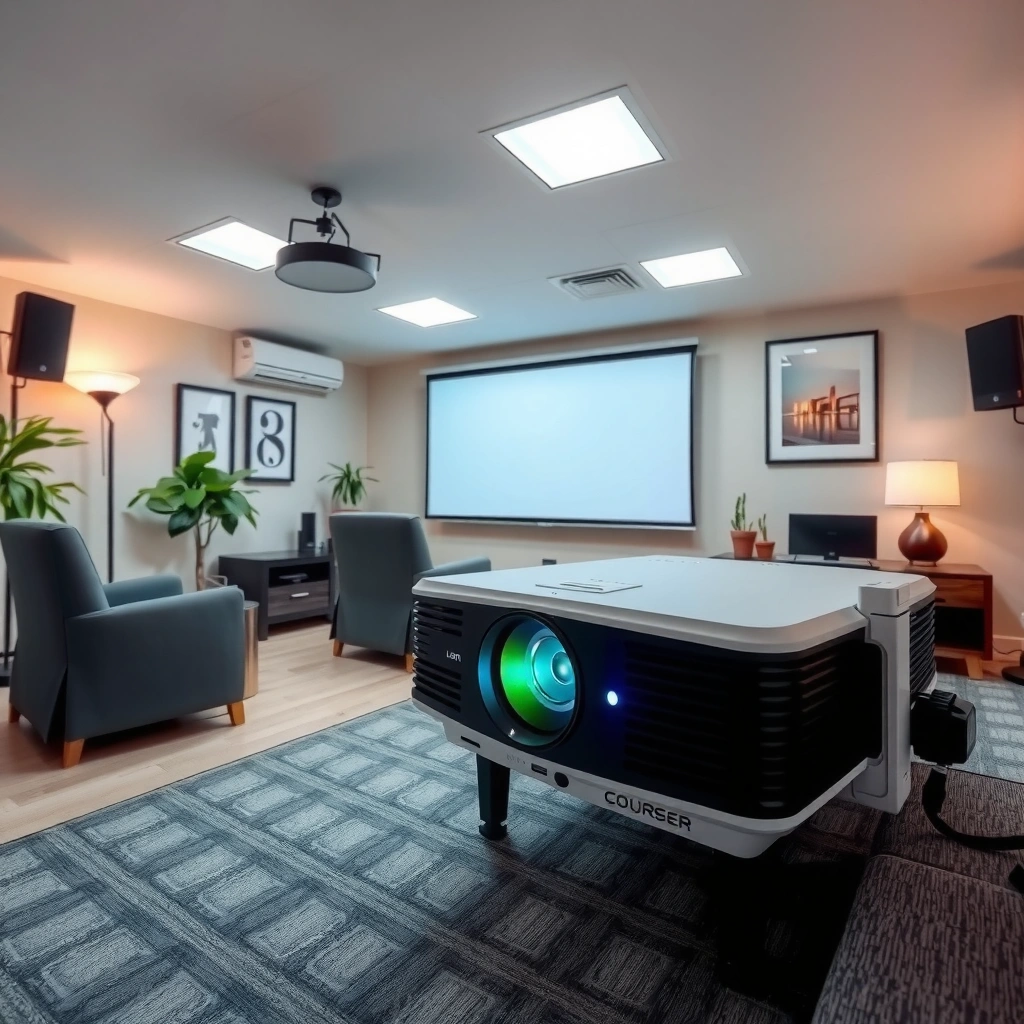 Illustration explaining projector brightness and lumens for optimal viewing experience