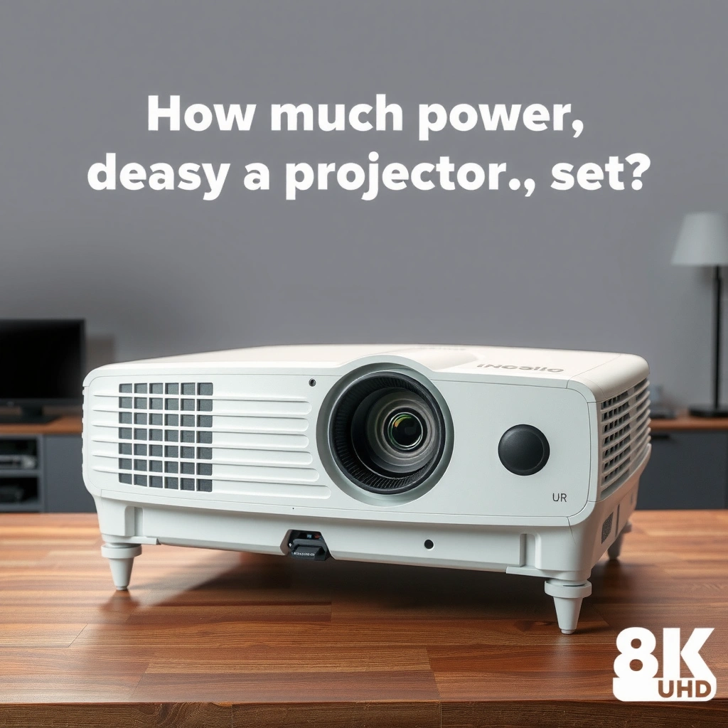 Illustration comparing projector power consumption in watts and electricity costs.