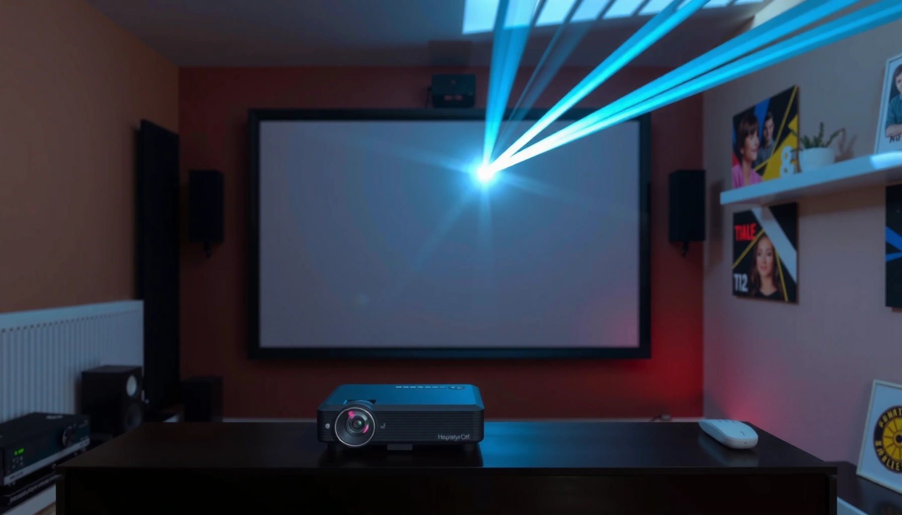Illustration explaining how projectors work and the technology behind image projection.