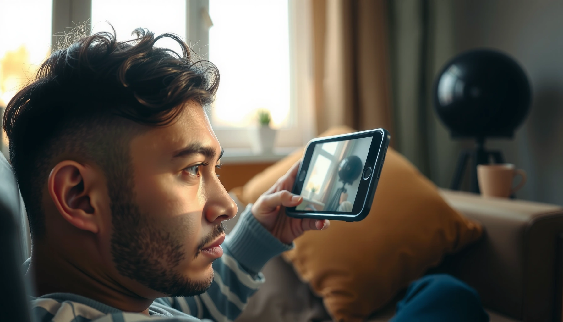 Illustration showing how viewing distance affects eye health and screen usage.