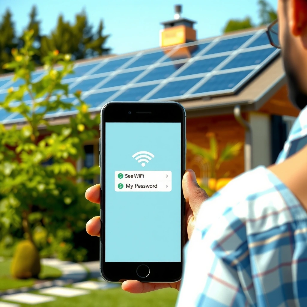 Screenshot showing Wi-Fi network details in Android settings to find the password