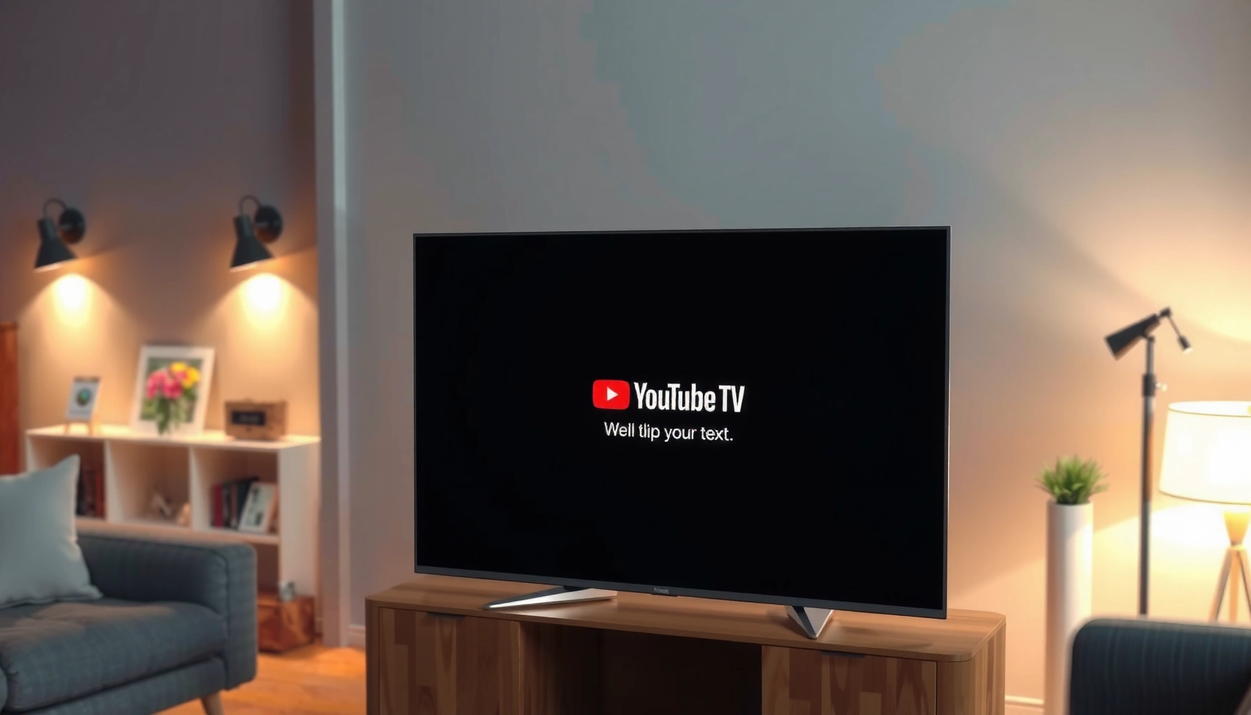 Smart TV displaying YouTube TV error code with troubleshooting steps for resolution